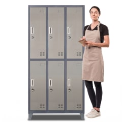 Locker Casillero Metalico 3 Cuerpos 6 Puertas con patas