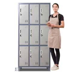 Locker Casillero Metalico 3 Cuerpos 9 Puertas con patas 0