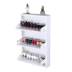 Mueble Zapatero Mural 103x65x15 cm. 3 Cajones Blanco