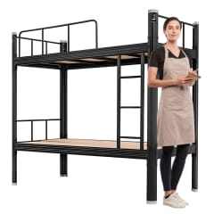 Camarote una Plaza Acero 90x200x185 cm Negro