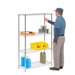 Estante Acero Cromado 4 bandejas 90x35x150 cm. Capacidad 480 kg. 0