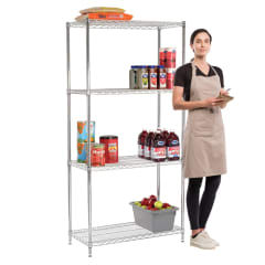 Estante 90x45x180 cm Acero Cromado ProChef. Capacidad 480 kg