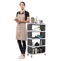 Carro Estante Organizador Plástico 5 Bandejas Removibles