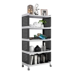 Carro Estante Organizador Plástico 5 Bandejas Removibles