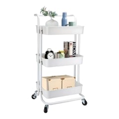 Carro Organizador Multiuso Blanco Bandejas Plásticas