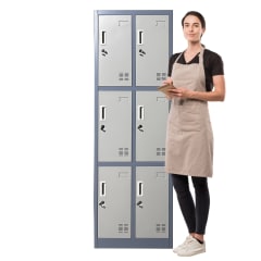 Locker Casillero Metálico 2 Cuerpos 6 Puertas