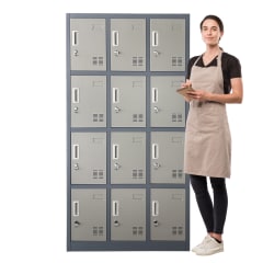 Locker Casillero Metalico 3 Cuerpos 12 Puertas
