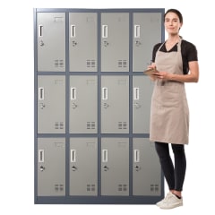 Locker Casillero Metálico 4 cuerpos 12 puertas