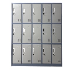 Locker Casillero Metálico 5 cuerpos 15 puertas