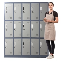 Locker Casillero Metálico 5 cuerpos 15 puertas