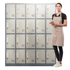 Locker Casillero Metálico 5 cuerpos 20 puertas