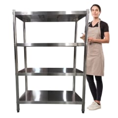 Estante 4 Bandejas lisas. 100x50x155 cm. Acero Inox