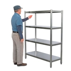 Estante 4 Bandejas lisas. 120x50x155 cm. Acero Inox