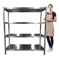 Estante 4 Bandejas lisas. 120x50x155 cm. Acero Inox