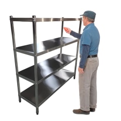 Estante 4 Bandejas lisas. 180x50x155 cm. Acero Inox