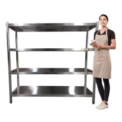 Estante 4 Bandejas lisas. 180x50x155 cm. Acero Inox