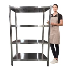 Estante 4 Bandejas lisas. 90x50x155 cm. Acero Inox