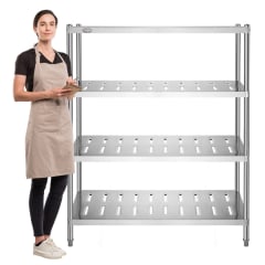 Estante 4 Bandejas Perforadas 120x50x155 cm. Acero Inox