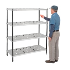 Estante 4 Bandejas Perforadas 120x50x155 cm. Acero Inox