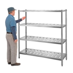 Estante 4 Bandejas Perforadas 150x50x155 cm. Acero Inox