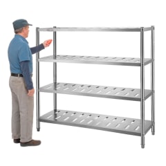 Estante 4 Bandejas Perforadas 180x50x155 cm. Acero Inox