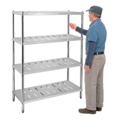 Estante 4 Bandejas Perforadas 90x50x155 cm. Acero Inox