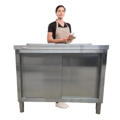 Mesón Mural Cerrado Acero Inoxidable 100x60 cm