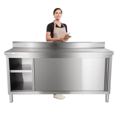 Mesón Mural Cerrado Acero Inoxidable 180x60 cm 0