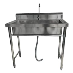 Lavafondos Acero Inoxidable 100x60x90 cm. Con Grifería