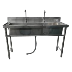 Lavafondos Acero Inoxidable 150x60x90 cm. Con Grifería