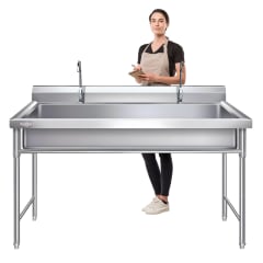 Lavafondos Acero Inoxidable 150x60x90 cm. Con Grifería 0