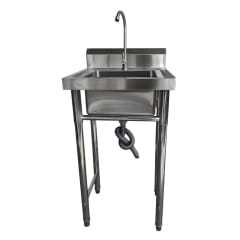 Lavafondos Acero Inoxidable 50x50x90 cm. Con Grifería