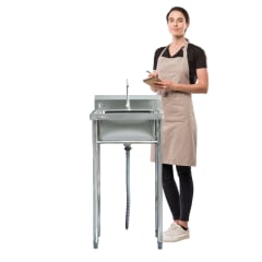 Lavafondos Acero Inoxidable 50x50x90 cm. Con Grifería