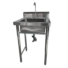 Lavafondos Acero Inoxidable 60x60x90 cm. Con Grifería