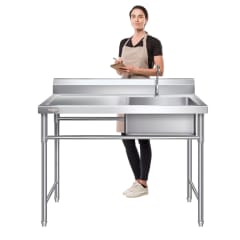 Lavafondos Acero Inox. 100x60x90 cm. Secador izquierdo 0