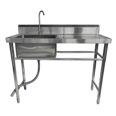 Lavafondos Acero Inox. 120x60x90 cm. Secador derecho