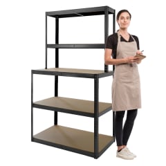 Mesa Banco de Trabajo con Repisas Acero 100x60x180 cm.