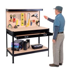 Mesón Banco de Trabajo con Cajon y Respaldo 120x60 cm.