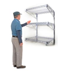 Repisa 3 bandejas 90x35x80 cm. Acero Cromado. Capacidad 150 kg.