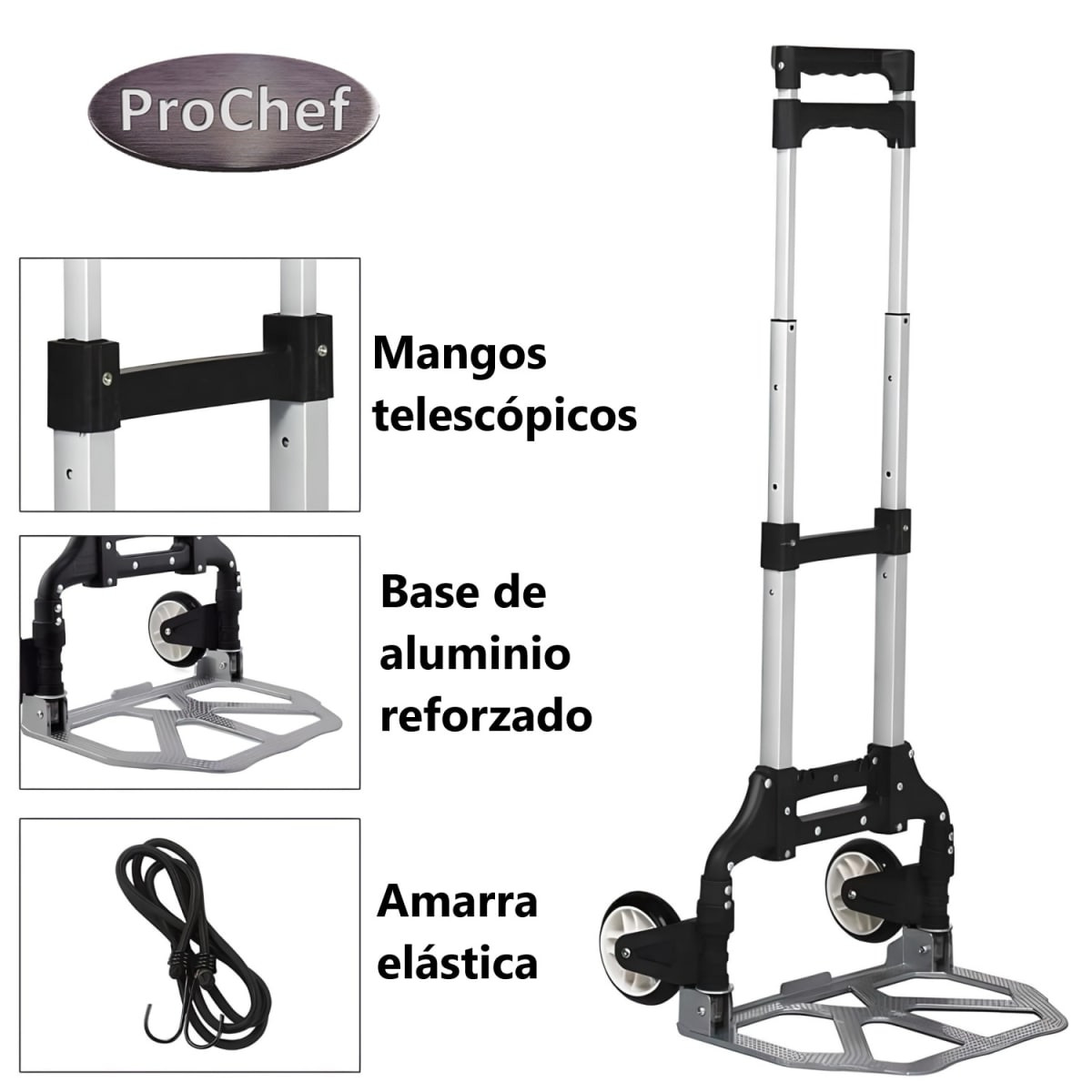 Carro Transportador Tipo Yegua Plegable Aluminio 70 Kg.6