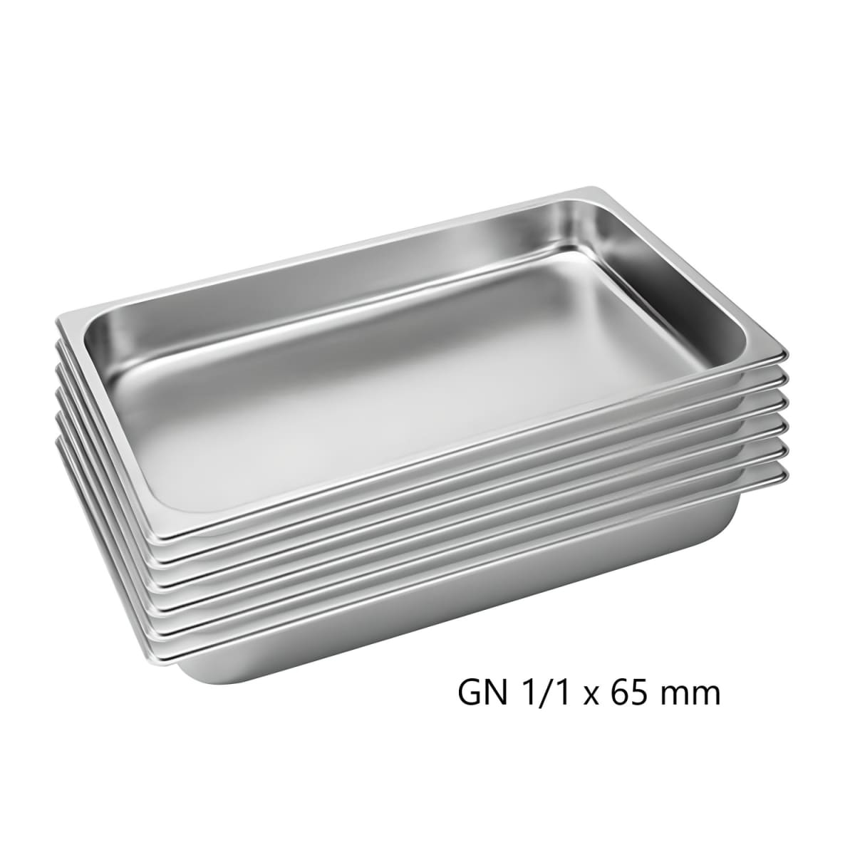 Pack 6 Depositos Gastro GN 1/1 x 65 mm Acero Inox1