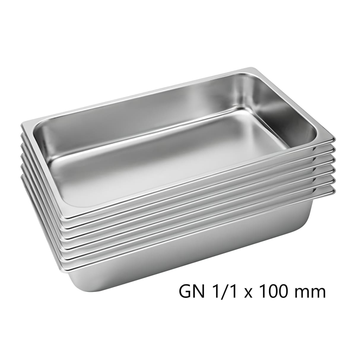 Pack 6 Depositos Gastro GN 1/1 x 100 mm Acero Inox1