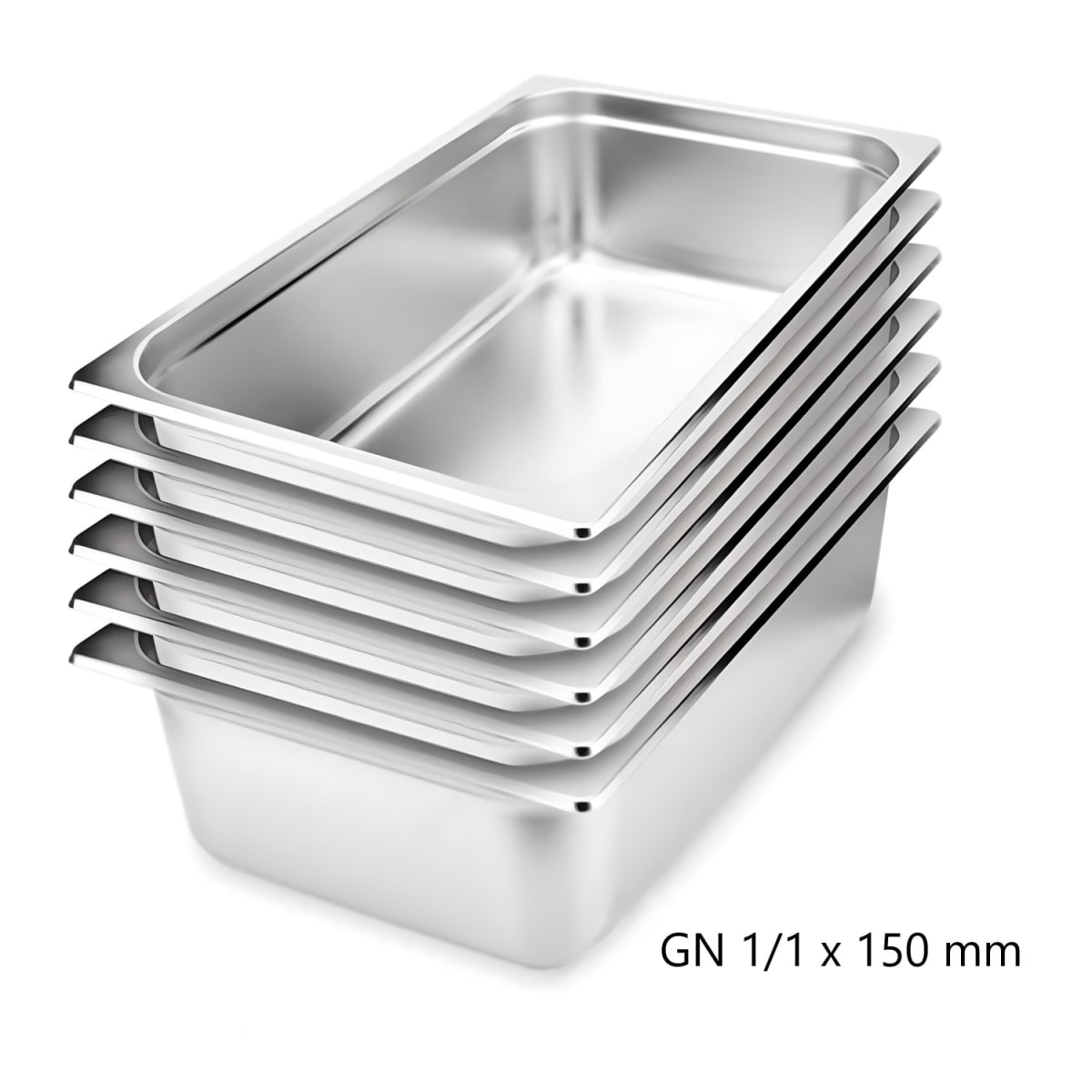 Pack 6 Depositos Gastro GN 1/1 x 150 mm Acero Inox1