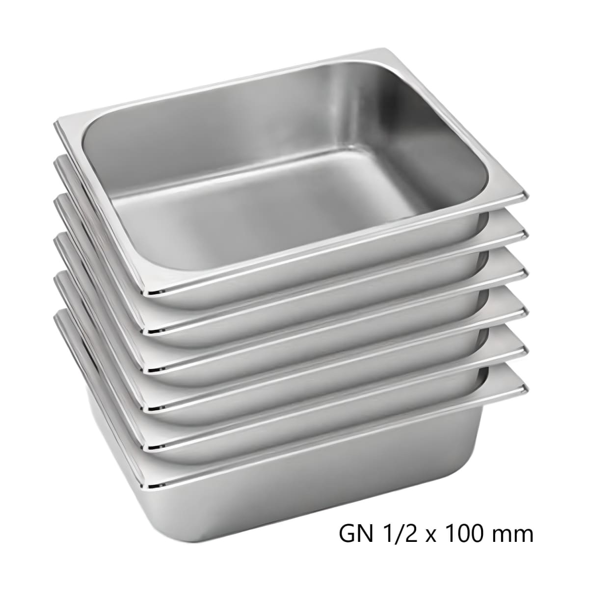 Pack 6 Depositos Gastro GN 1/2 x 100 mm Acero Inox1