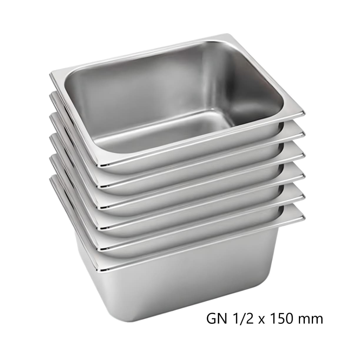 Pack 6 Depositos Gastro GN 1/2 x 150 mm Acero Inox1
