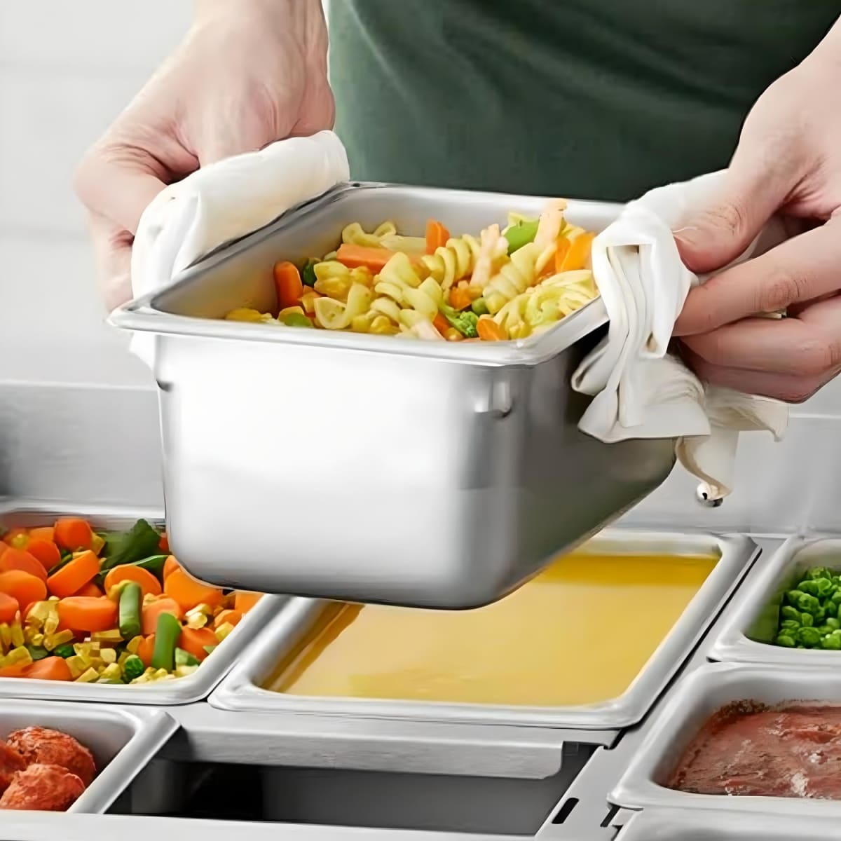 Pack 6 Depositos Gastro GN 1/3 x 150 mm Acero Inox3