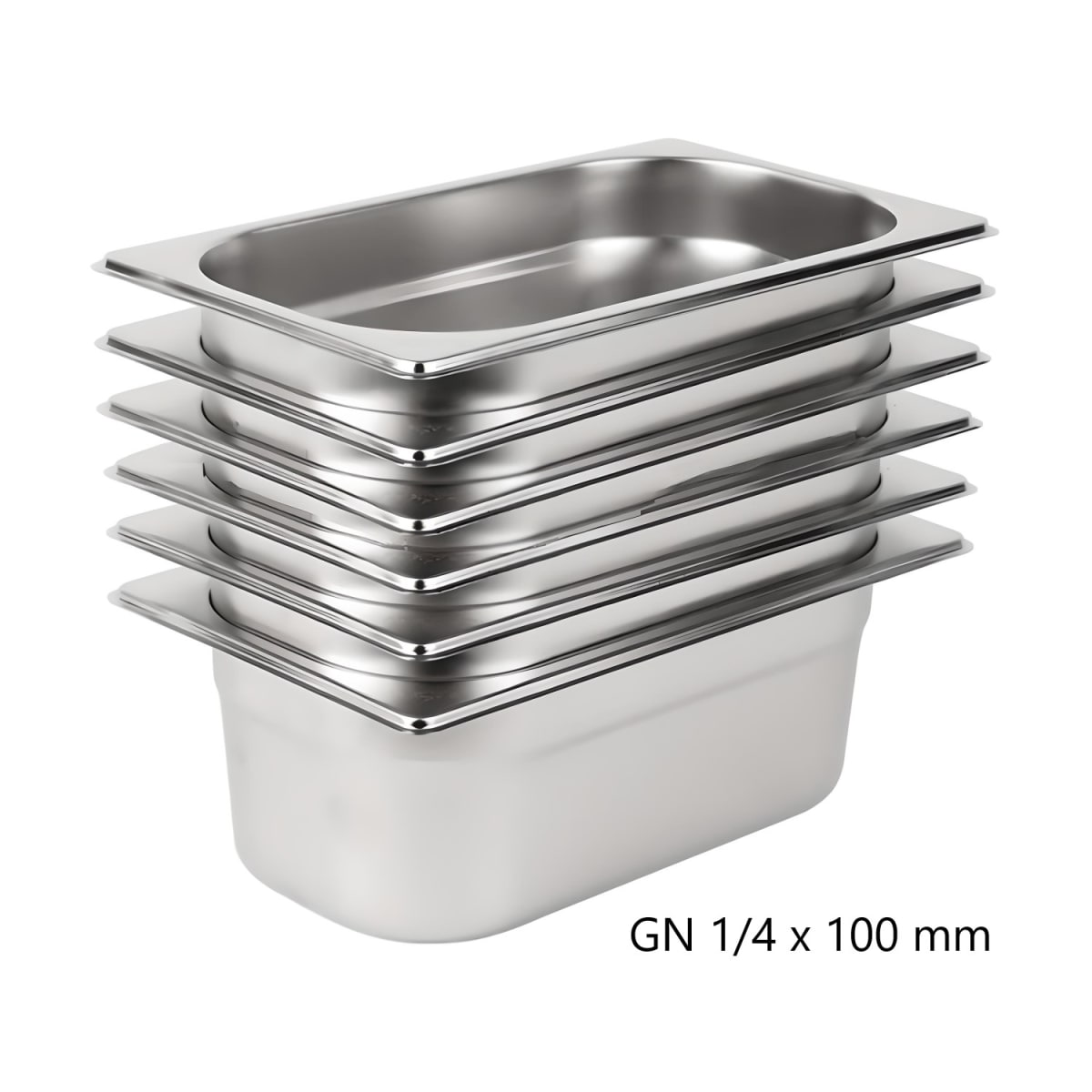 Pack 6 Depositos Gastro GN 1/4 x 100 mm Acero Inox1