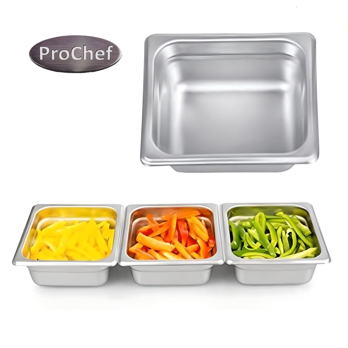 Pack 6 Depositos Gastro GN 1/6 x 65 mm Acero Inox3