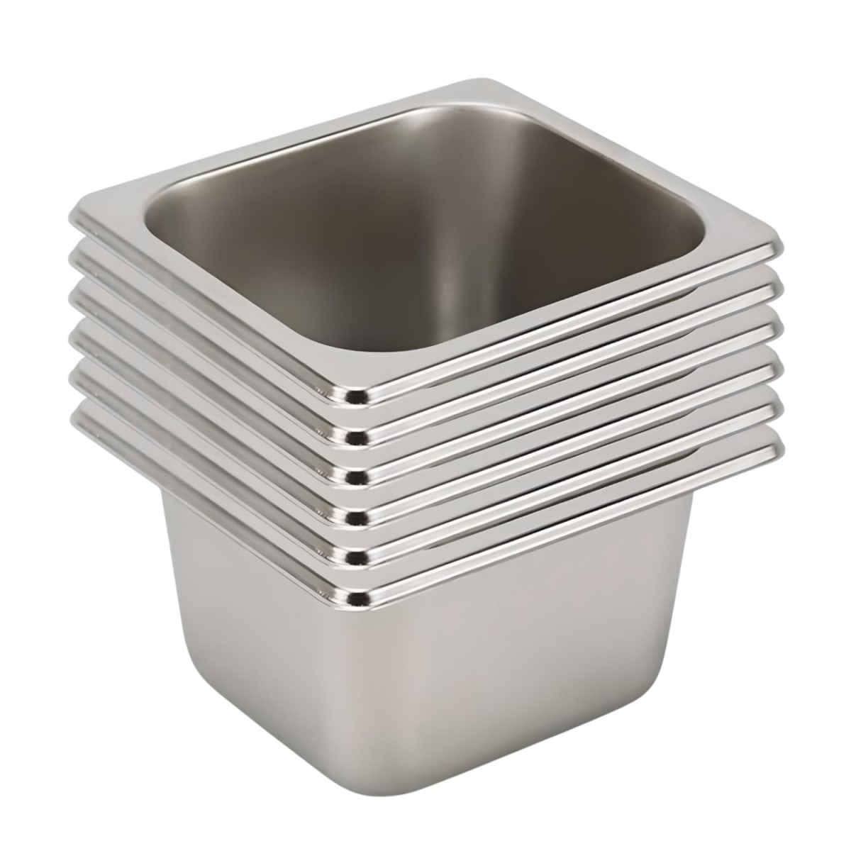 Pack 6 Depositos Gastro GN 1/6 x 100 mm Acero Inox6