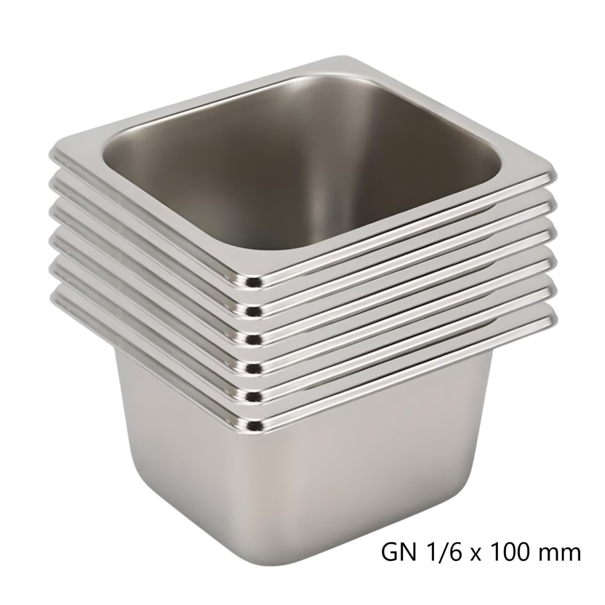 Pack 6 Depositos Gastro GN 1/6 x 100 mm Acero Inox1